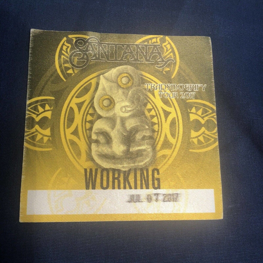 Santana 2017 Transmogrify Tour Stagehand Working Backstage Pass